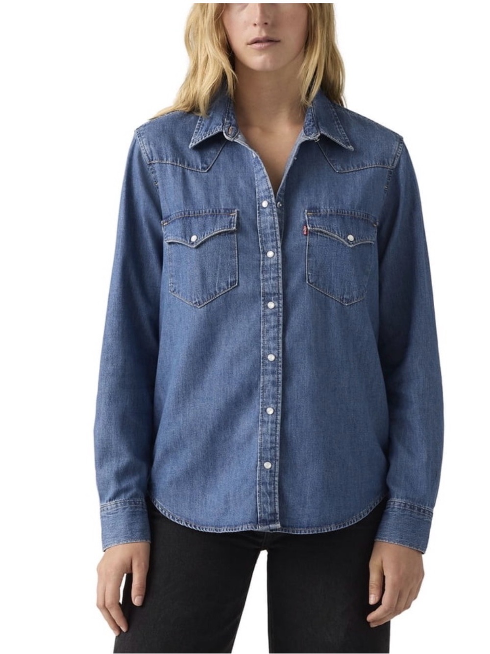 NWT Levi's Blue Denim Button Down Western Shirt